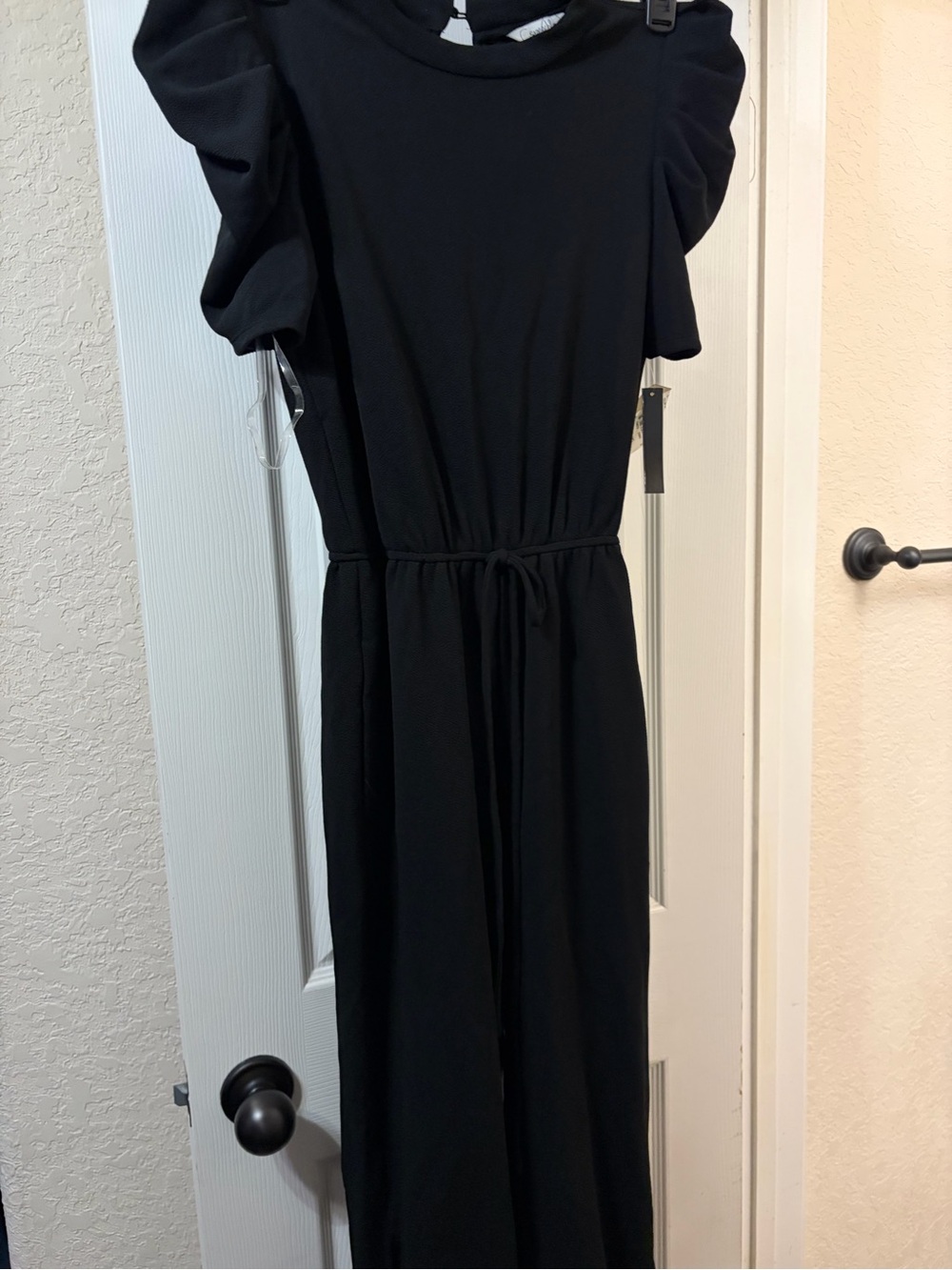 Speechless Black Maxi Dress with Puff Sleeves